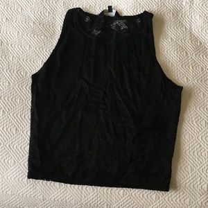 Asos lace high neck crop top